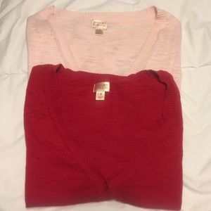 Bundle of 2 short-sleeved lightweight cardigans